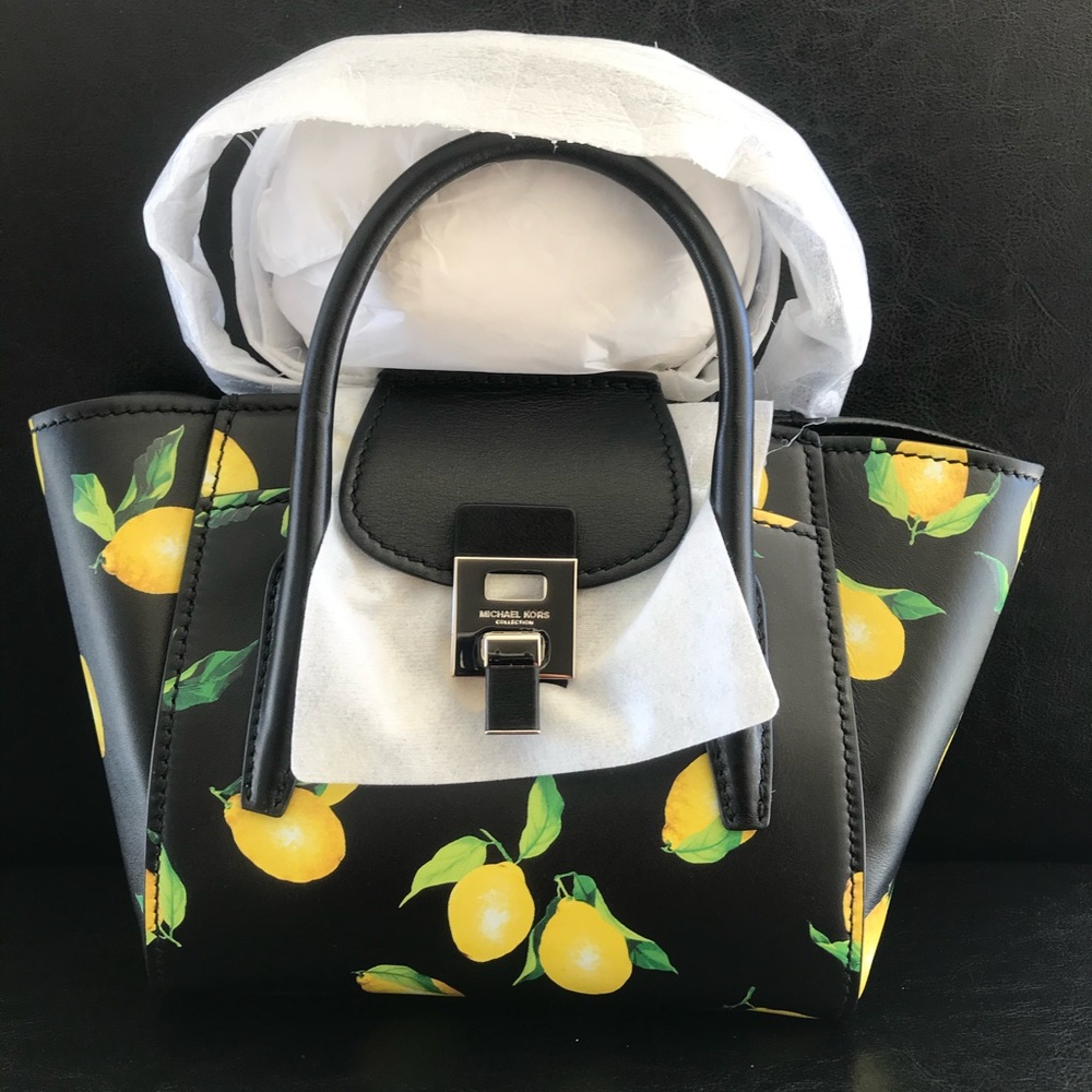 Michael KORS Bancroft Mini Lemon Print Satchel